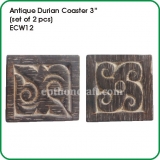 Antique Durian Coaster 3" (set of 2 pcs)